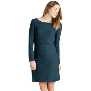 Toad & Co Size S Gray Intermosso Long Sleeve Boat Neck Knee-Length Dress